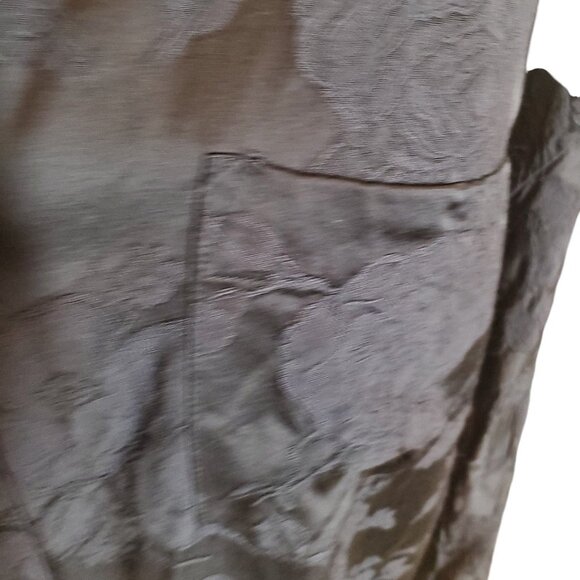 Vince Floral Jacquard Popover Top Oversized Floral Damask Blouse Navy Blue Sz M - Picture 7 of 11